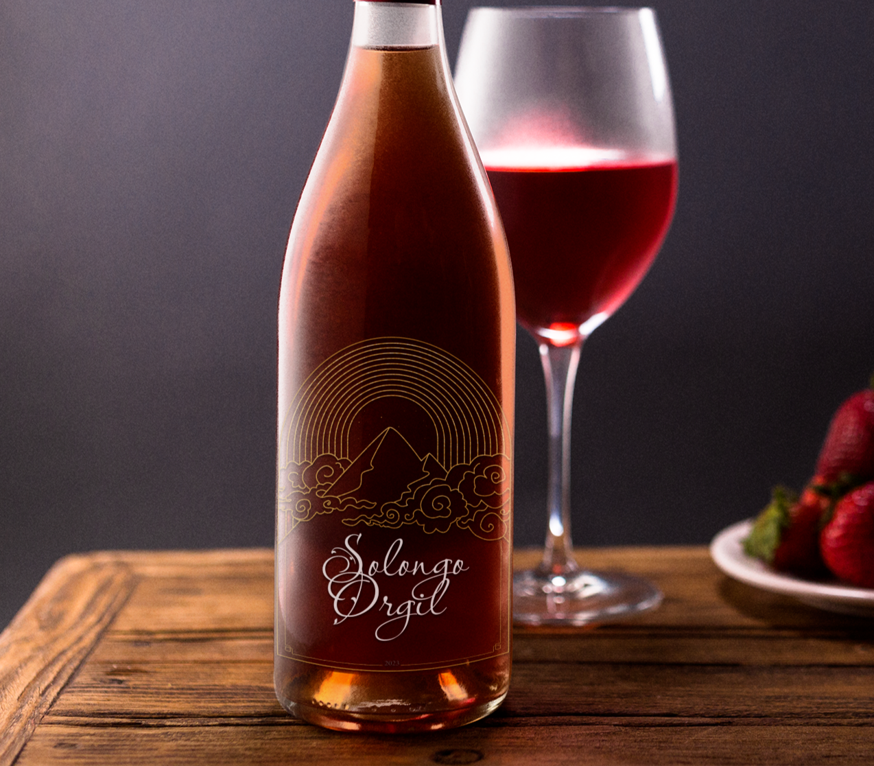 Client: Mongolian-American couple in London, UK. | 09/2023 Project: Wine label design for paper/first year wedding anniversary. August, 2023